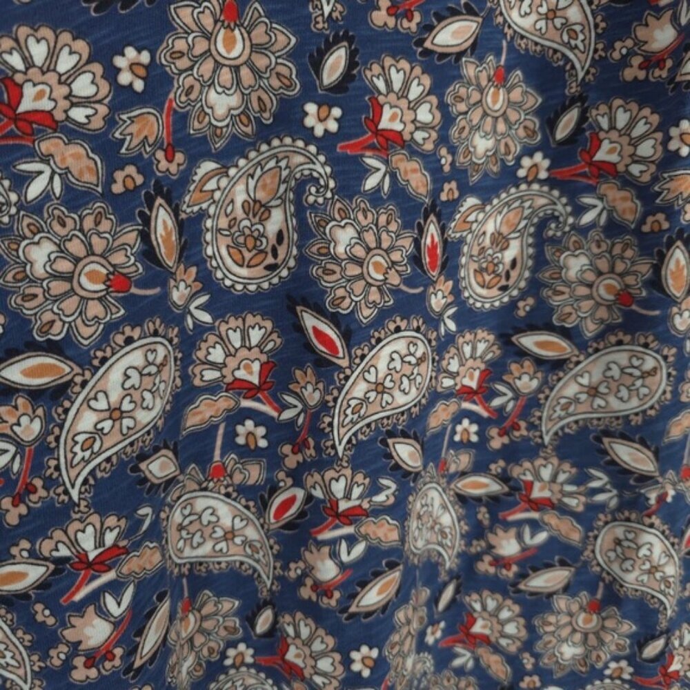 NWT BODEN V Neck Puff Sleeve Paisley Jersey Mini Dress‎ Cotton D0555 Size 12L - Picture 13 of 16